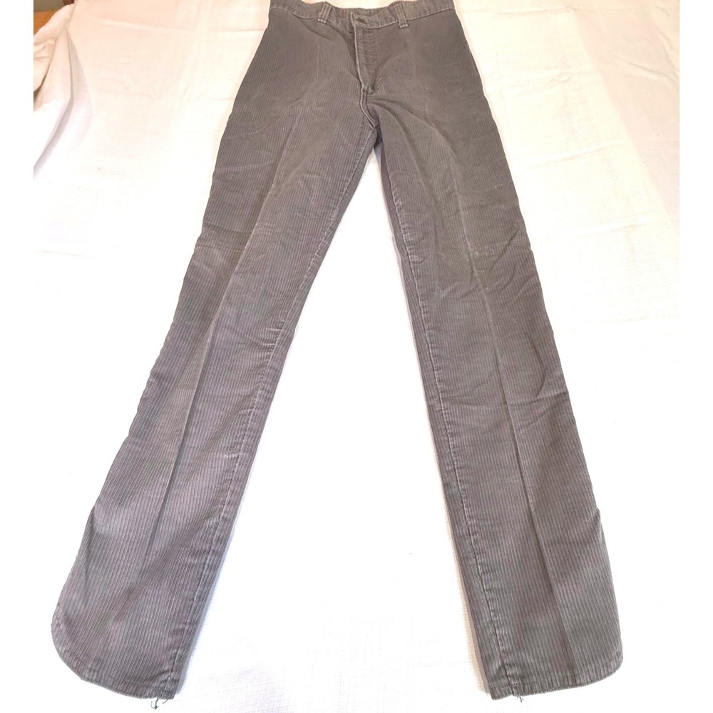 Vintage h.i.s Gray Corduroy High Waisted Pants Split Tulip‎ Hem Size 13/14
